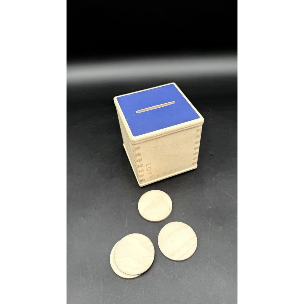 Lovevery Wooden Coin Bank Drop Box Development Skill Toy The Babbler Play Kit